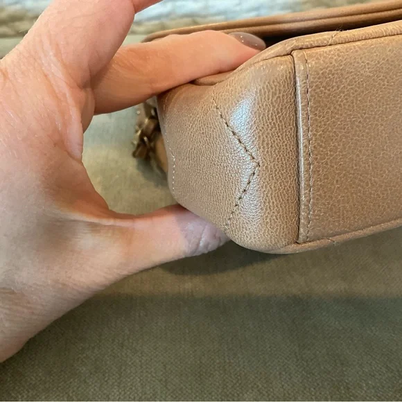 CHANEL Beige Chevron Crossbody Mini Flap Bag - Picture 6 of 13